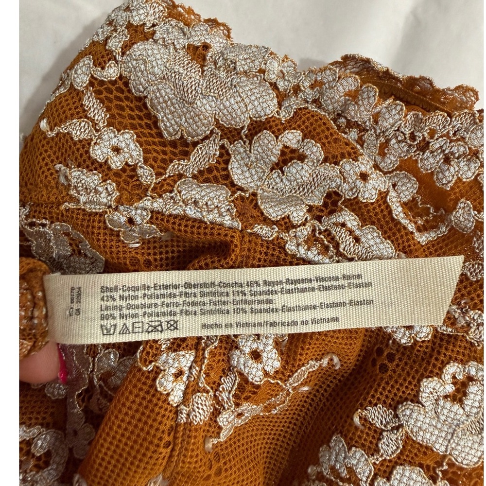 Intimately Free People Lace Halter Bralette Rust Orange Small Boho Romantic - Picture 6 of 7